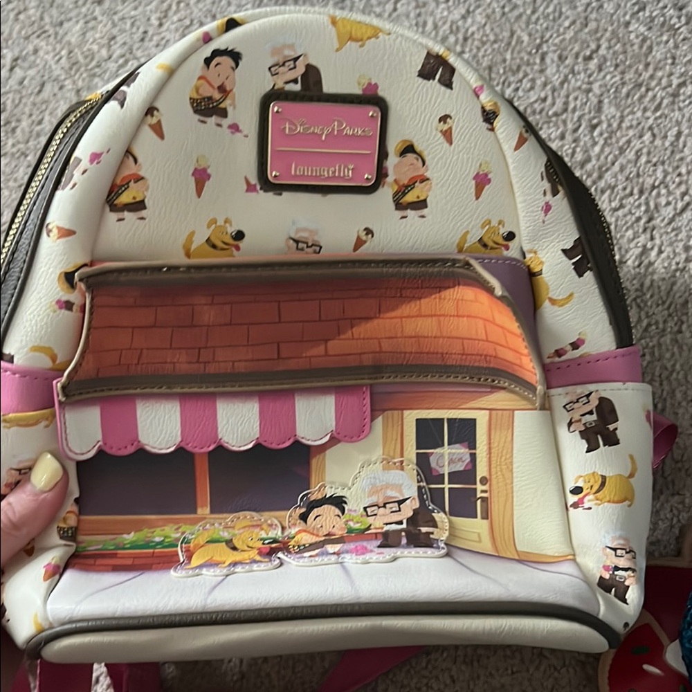 Disney White and Pink Mini Backpack with Whimsical Design